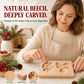 Weihnachtliche Keksform aus geschnitztem Buchenholz