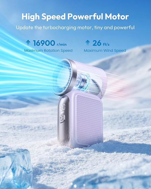 🌀Nur 14.99€ diesen Sommer!!!💨Mini-Handventilator mit LED-Anzeige –👍5-stufiger Turbo-Ventilator im Taschenformat.✨Über USB aufladbar, schnelle Kühlung für Reisen und beim Schminken. Das perfekte Geschenk.  Tragbare Kühlung