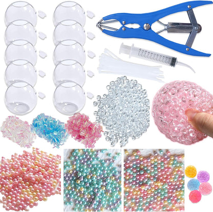 🔥SUPER-ANGEBOT: 50 % RABATT 🎁 ✨ DIY-Set zum Selbermachen von Stressbällen – inkl. 6 Füllungen, 10 transparenten, weichen Hüllen & Dehnwerkzeug – ideal zum Stressabbau für Erwachsene – Squishy-Bastelset