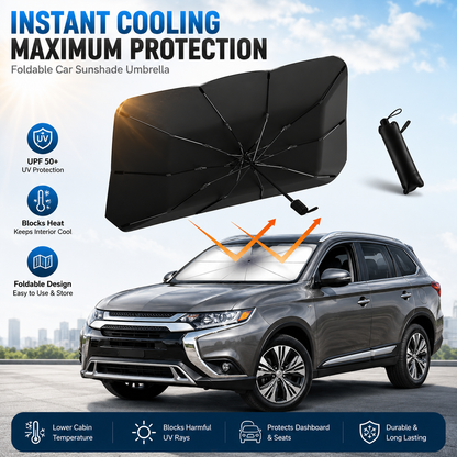 Faltbarer Auto Sonnenschutz Windschutzscheibe – Regenschirm-Design, UV-Schutz & Hitzeschutz für PKW & SUV