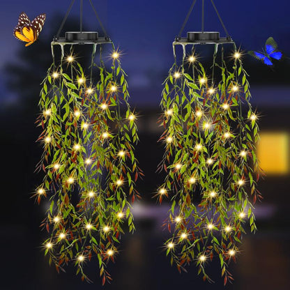 ☀️Solar-Efeu-Lichterkette mit künstlichen Blättern – wasserdicht, 8 Beleuchtungsmodi & flexibel – perfekt für Garten, Balkon & Wanddekoration 🌿💡