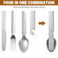 🍽️ 4-in-1 Klappbares Edelstahl-Besteckset – Kompakt, Robust & Perfekt für Unterwegs