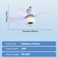 Smarter Deckenventilator mit Beleuchtung, RGB und Bluetooth-Lautsprecher