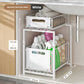 💪🥫 BLITZANGEBOT 46% RABATT! Doppelstöckiges Ausziehregal Schrankorganizer – 5 Höhenstufen, 2 Ebenen, Kohlenstoffstahl, Große Kapazität, Keine Montage ✨