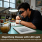 🔬 NUR FÜR KURZE ZEIT: 50 % RABATT! ✨ Präzisionsbrille mit LED-Vergrößerung – Wechselgläser, zwei LED-Leuchten, freihändig 💡